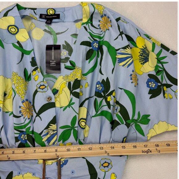 INC‎ Mabel Poplin Belted Midi Dress Floral Bouquet Wedding Guest Summer Colorful - Picture 13 of 16